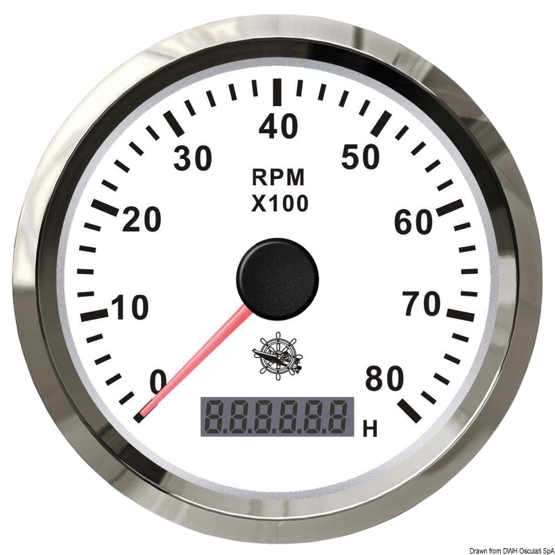ΣΤΡ/ΜΕΤΡΟ/ΩΡΟΜΕΤΡΟ 8000 RPM ΛΕΥΚΟ CHR ΣΤΕΦΑΝΙ