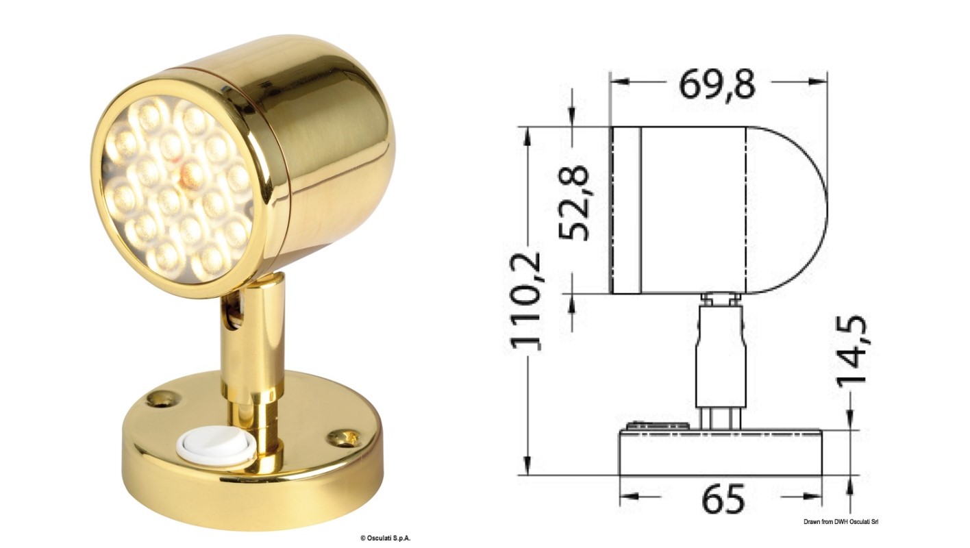 ΦΩΣ ΑΝΑΓΝΩΣΗΣ GOLD LED 12/24V