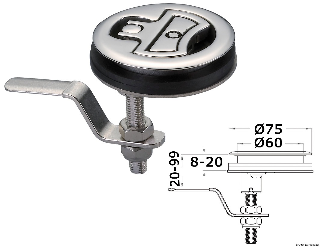 ΧΟΥΦΤΑ INOX Φ75mm ΜΕ ΚΛΕΙΔΙ