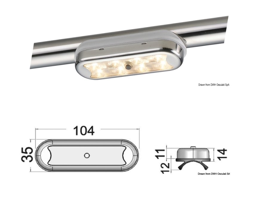 ΠΛΑΦΟΝΙΕΡΑ 8 HD LED 12/24V BIMINI ΣΩΛΗΝΑ ΜΕ ΔΙΑΚ.