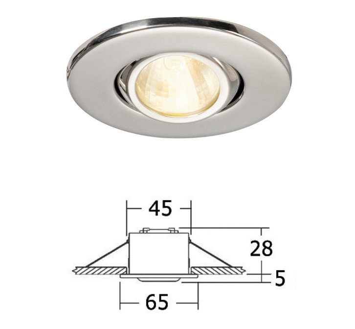 ΠΛΑΦΟΝΙΕΡΑ INOX MIRROR-POLISHED ΧΩΝ Φ6.5cm