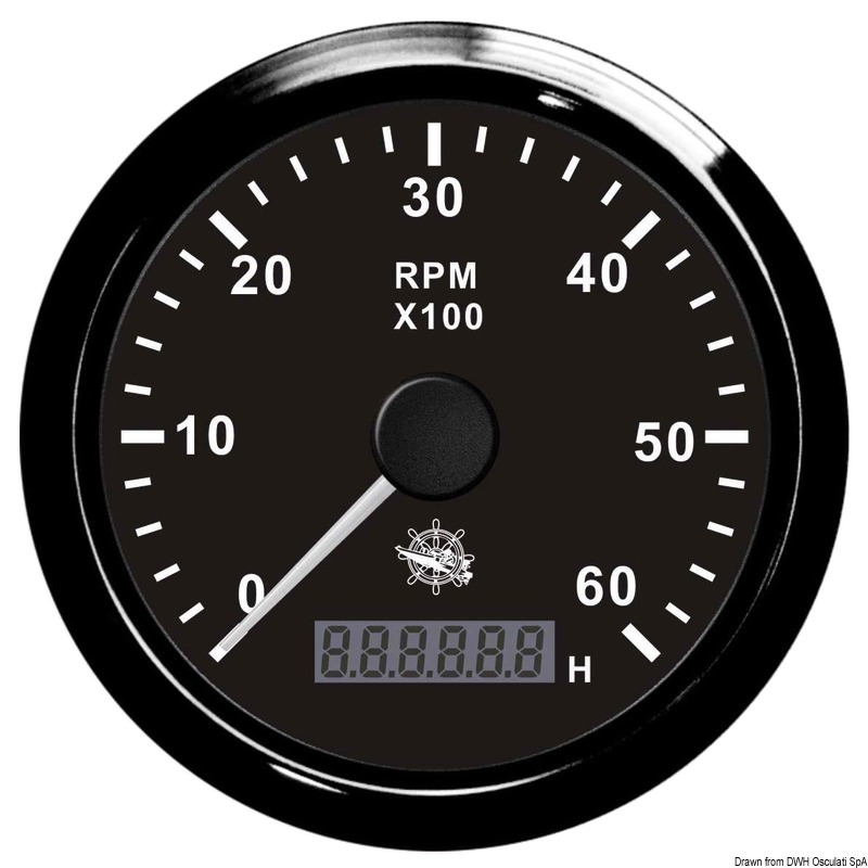 ΣΤΡ/ΜΕΤΡΟ/ΩΡΟΜΕΤΡΟ 6000 RPM ΜΑΥΡΟ