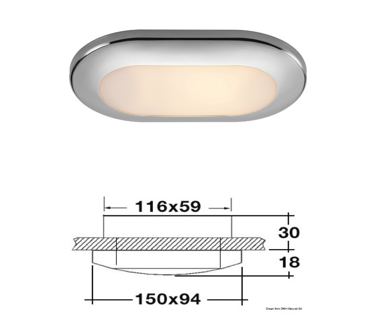 ΠΛΑΦΟΝΙΕΡΑ ΟΒΑΛ INOX 15cm