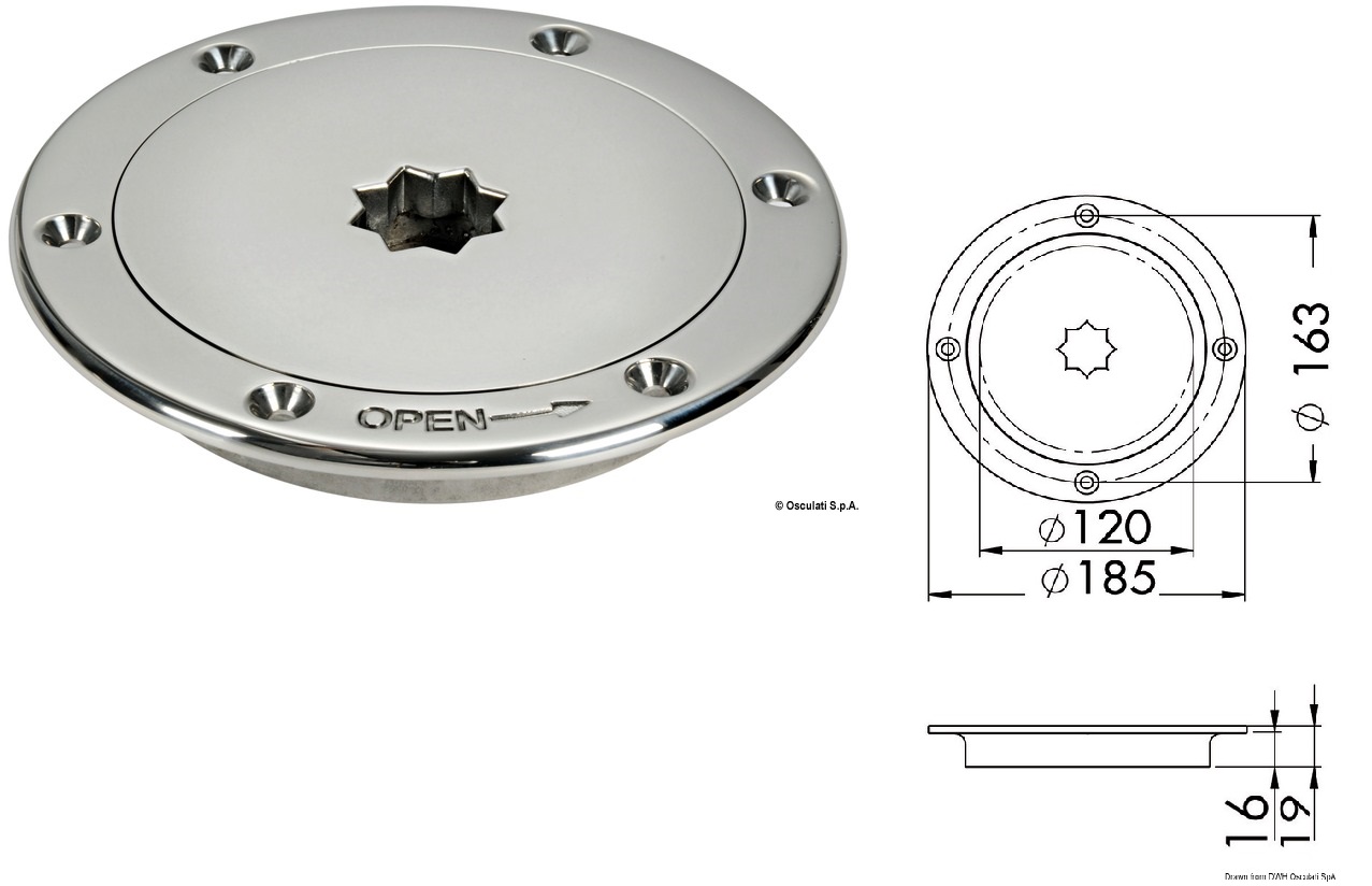 ΘΥΡΙΔΑ ΕΛΕΓΧΟΥ INOX Φ185mm