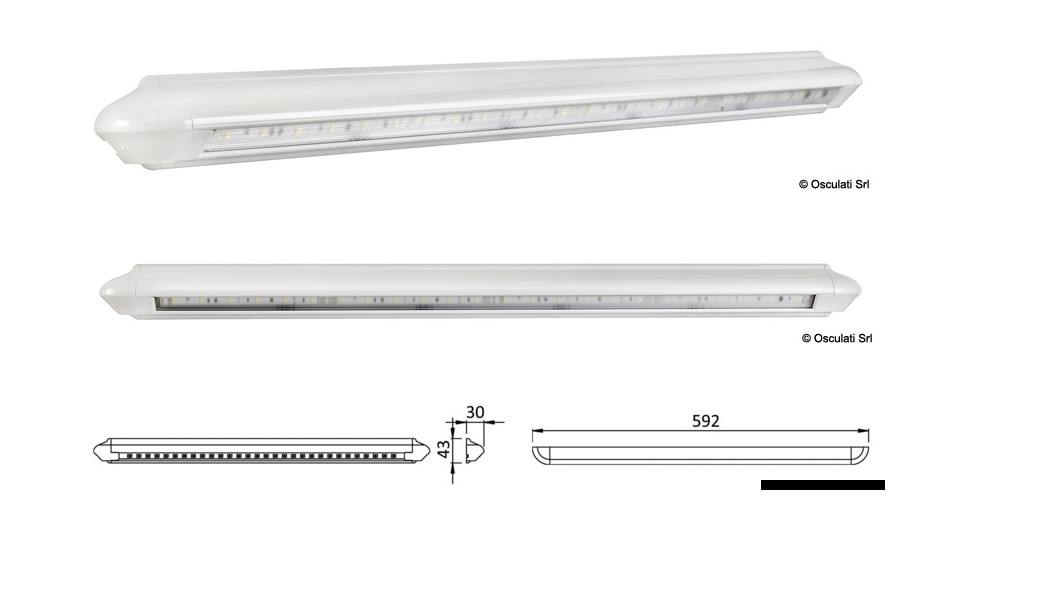 ΠΛΑΦΟΝΙΕΡΑ LED ΛΕΥΚΗ 12V 592x43x30mm