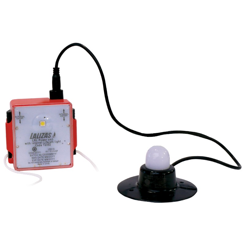 LALIZAS LRL External Life Raft Light, with 1m lead, for PU & Rubber surface, SOLAS/MED/USCG 2