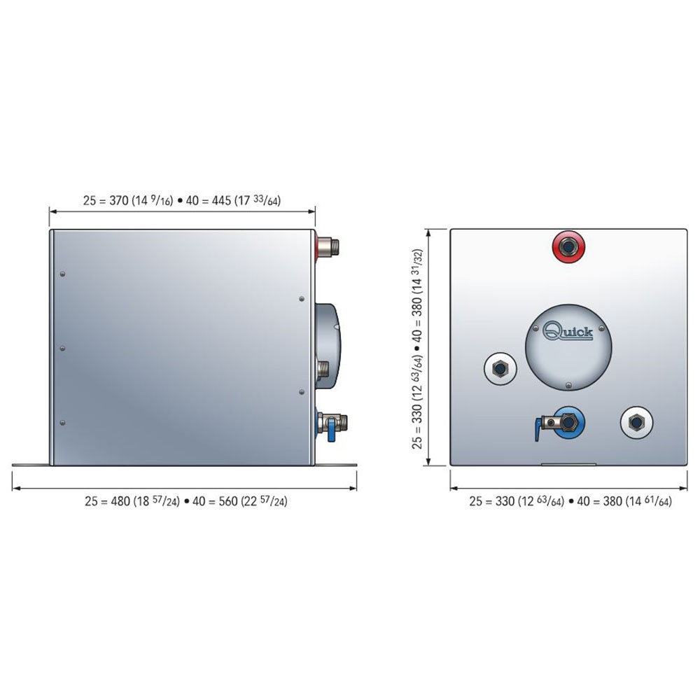 ΘΕΡΜΟΣΙΦΩΝΑΣ QUICK 40Lt. ΤΕΤΡΑΓΩΝΟΣ ΙΝΟΧ BXS40 FLBXS4012S00A00 2