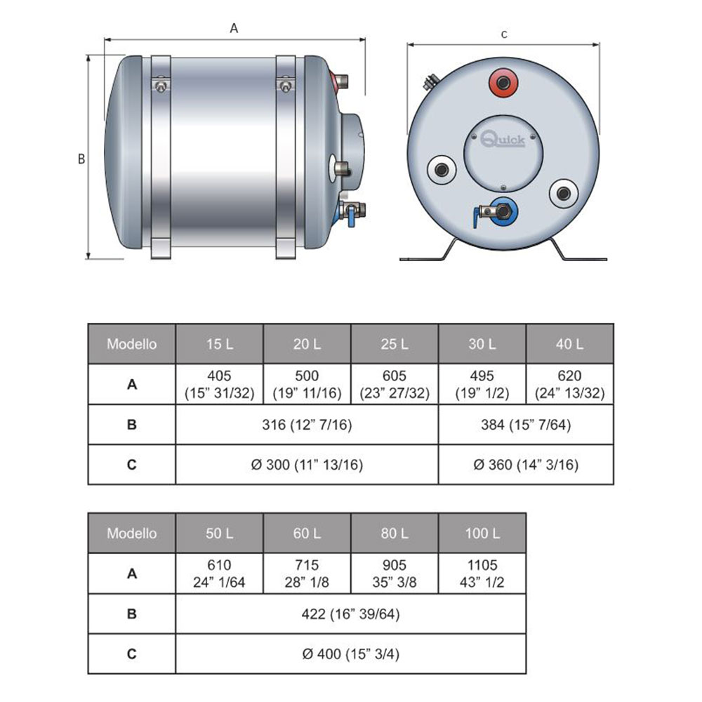 ΘΕΡΜΟΣΙΦΩΝΑΣ QUICK 60Lt. ΣΤΡΟΓΓΥΛΟΣ ΙΝΟΧ BX60 FLBX6012S000A00 2