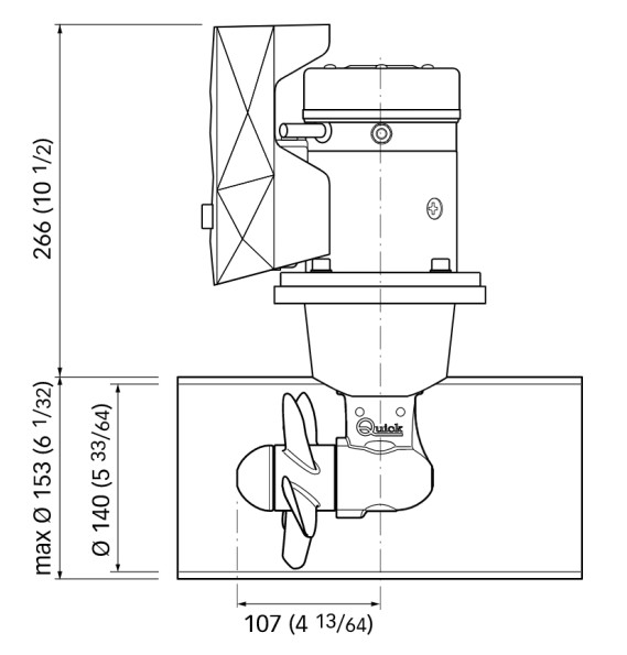 BOW THRUST QUICK Φ140 30KGF 12V 1.5KW S.P FGBT14030120T00 2