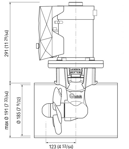 BOW THRUST QUICK Φ185 55KGF 12V 3.0KW S.P. FGBT18055120T00 3