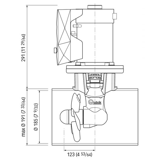 BOW THRUST QUICK Φ185 55KGF 24V 3.0KW S.P. FGBT18055240T00 2