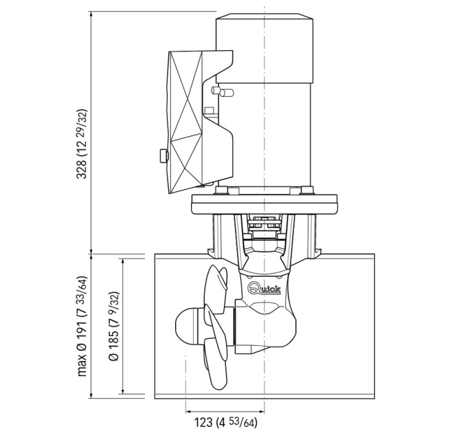 BOW THRUST QUICK Φ185 75KGF 24V 4.0KW S.P. FGBT18075240T00 3