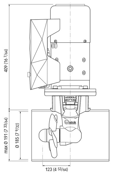 BOW THRUST QUICK Φ185 95KGF 12V 6.0KW S.P. FGBT18095120T00 3