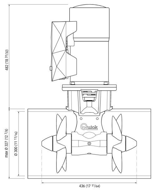 BOW THRUST QUICK Φ300 270KGF 24V 12KW D.P. FGBT30270240T00 3