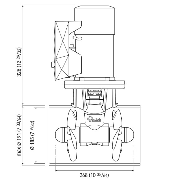 BOW THRUST QUICK Φ185 85 KGF 12V 4.3KW D.P. FGBT18085120T00 3