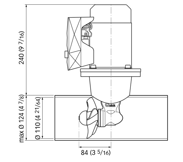 BOW THRUST QUICK Φ110 25 KGF 12V 1,3 KW S.P. FGBT11025120T00 2